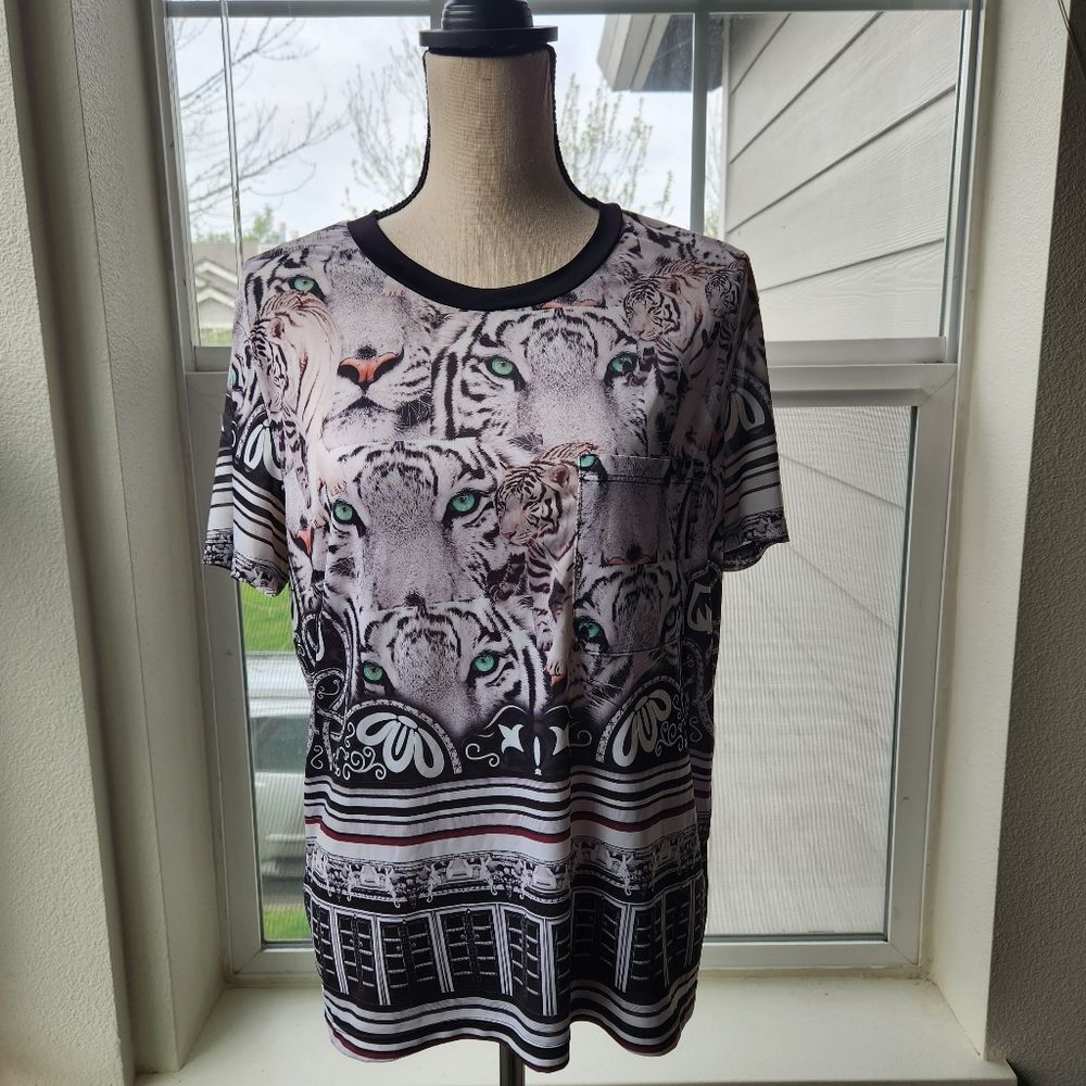 Clover Canyon White Tiger Jersey Top | XS